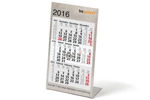 Werbeartikel 3-Monat-Tischkalender STEEL
